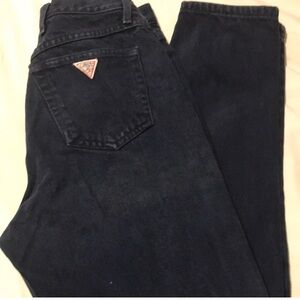 Unique vintage Guess Jeans -Black Straight Jeans with Subtle Stitching